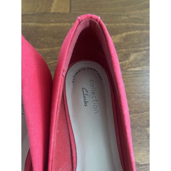 Clarks Women's Mallory Luna Closed Rope Wedge Platform Cherry Red Sz 7.5 M - Picture 5 of 8